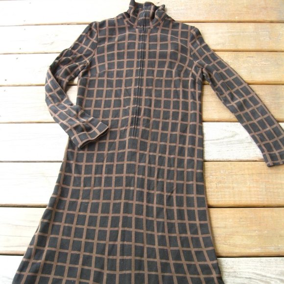 Marimekko Dresses & Skirts - VTG Marimekko 1970s Dress Windowpane Brown Black